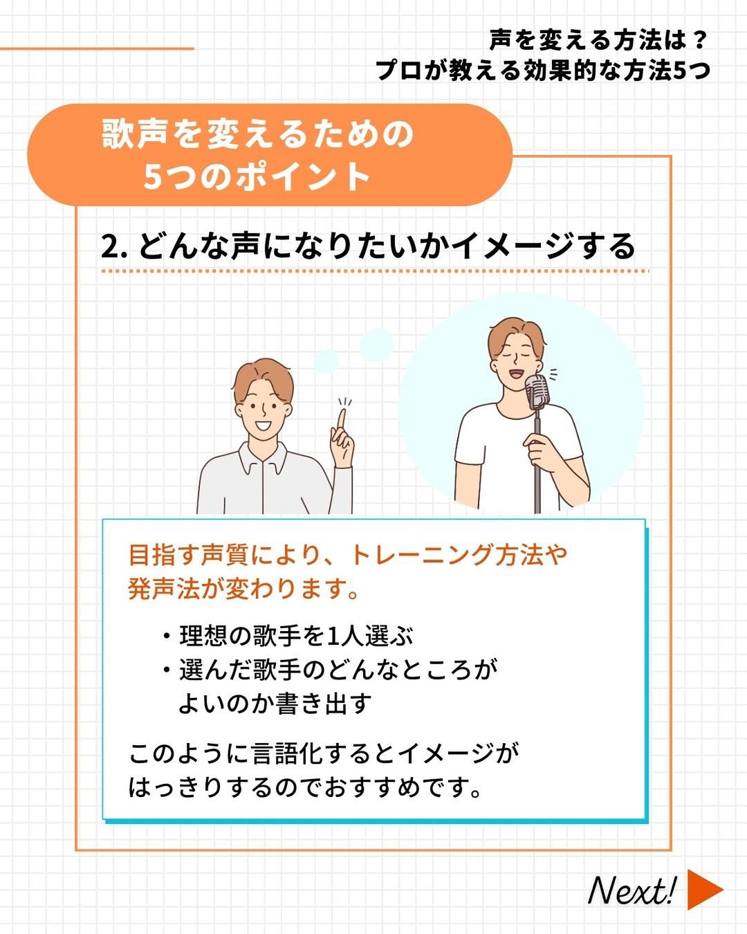 なりたい声をイメージする